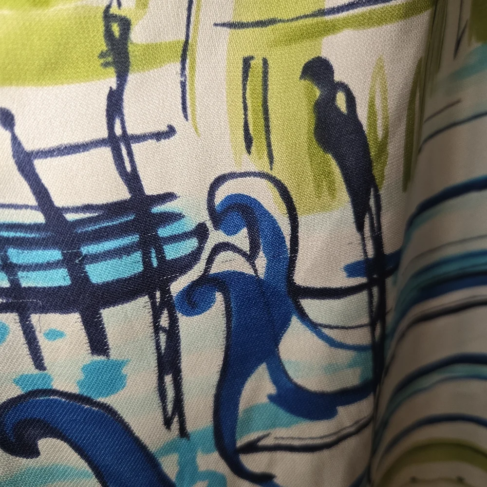 Valerie Stevens Women's Pleated Print Skirt 100% Silk Multicolor SIZE 16 Lined - Picture 12 of 16